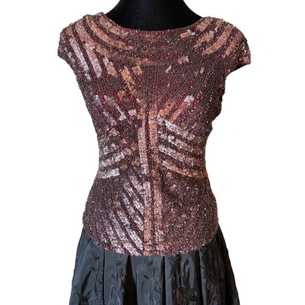Theia Burgundy Sequin Top Size XS